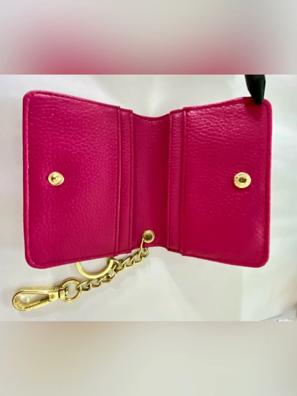 Steve Madden Pink Key & Card Holder with Gold Hardware